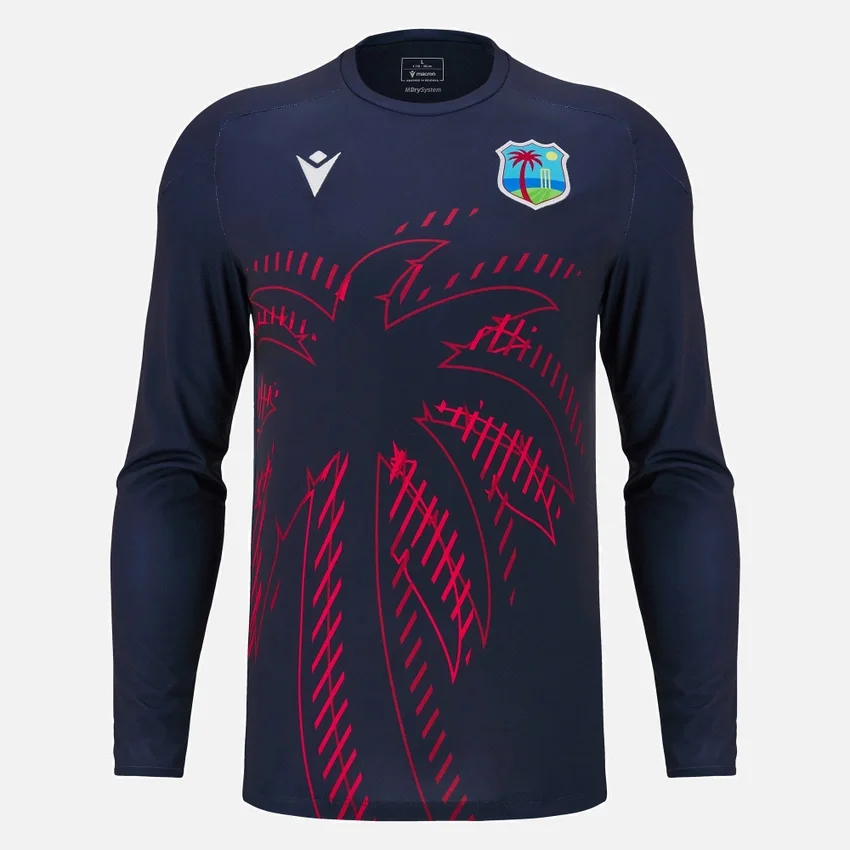Camisas de entrenamiento de manguitos largos para adultos West Indies Cricket 2025/26 Camisas de entrenamiento de manguitos largos para adultos West Indies Cricket 2025/26