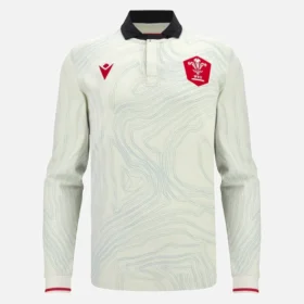 Camisas de manguitos largos para partidos fuera de casa de la selección galesa de rugby 2025/26