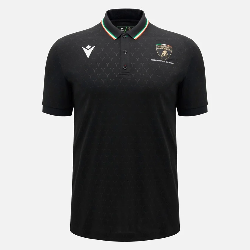 Camisas negras para hombre de Automobili Lamborghini Squadra Corse Camisas negras para hombre de Automobili Lamborghini Squadra Corse