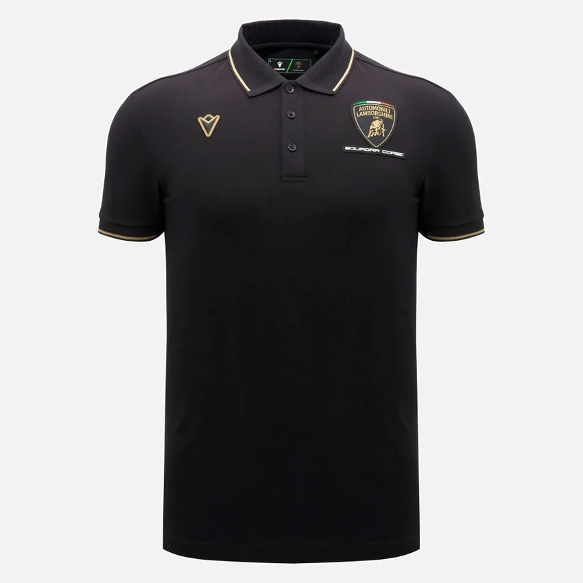 Camisas negras para hombre de Automobili Lamborghini Squadra Corse Camisas negras para hombre de Automobili Lamborghini Squadra Corse