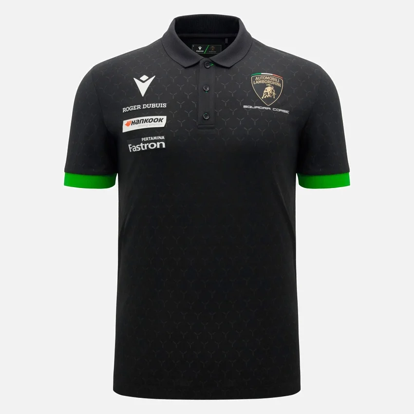 Camisas negras para hombre de Automobili Lamborghini Squadra Corse Camisas negras para hombre de Automobili Lamborghini Squadra Corse