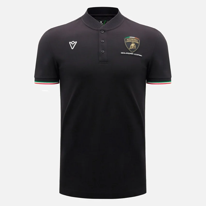 Camisas negras para hombre de Automobili Lamborghini Squadra Corse Camisas negras para hombre de Automobili Lamborghini Squadra Corse