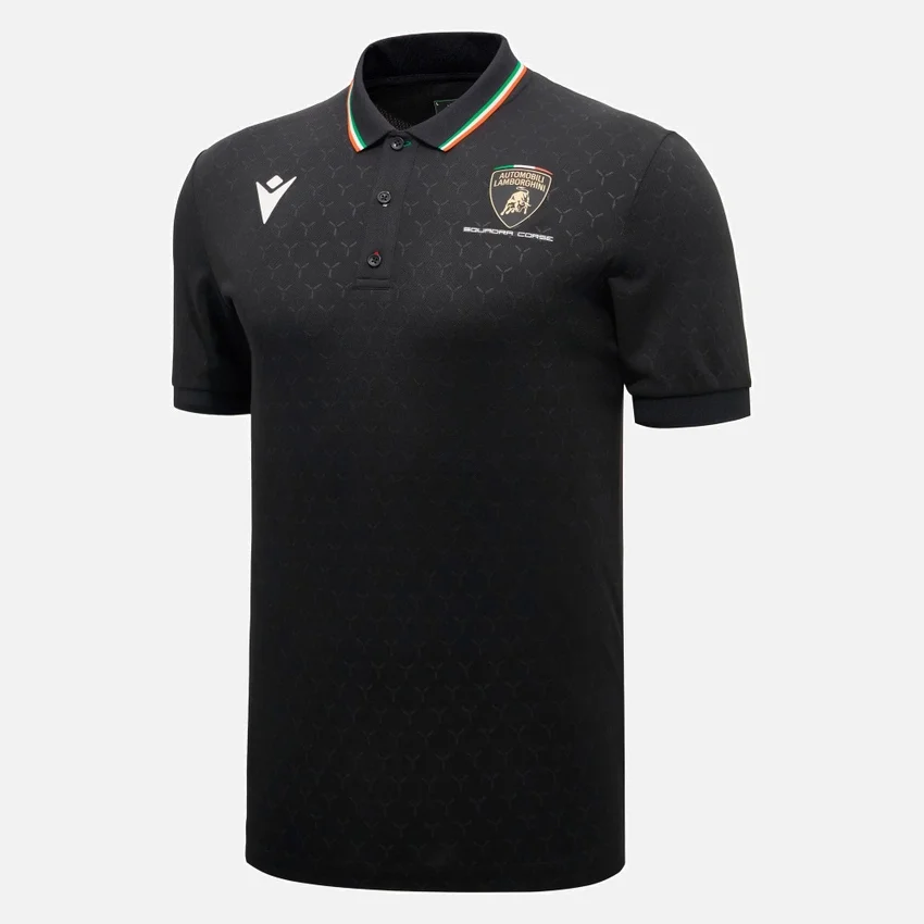 Camisas negras para hombre de Automobili Lamborghini Squadra Corse Camisas negras para hombre de Automobili Lamborghini Squadra Corse