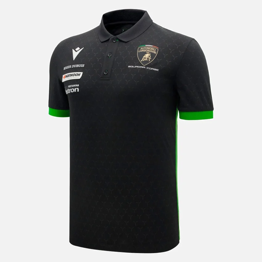 Camisas negras para hombre de Automobili Lamborghini Squadra Corse Camisas negras para hombre de Automobili Lamborghini Squadra Corse