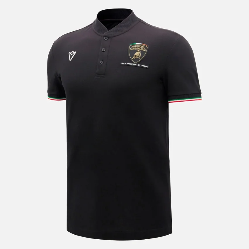 Camisas negras para hombre de Automobili Lamborghini Squadra Corse Camisas negras para hombre de Automobili Lamborghini Squadra Corse