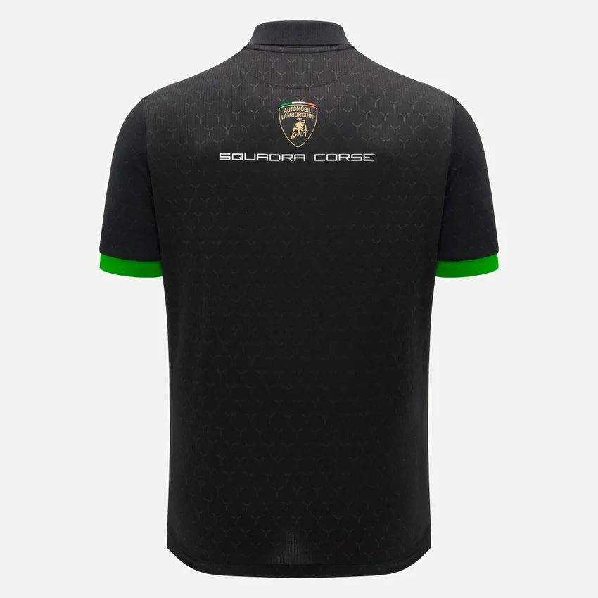 Camisas negras para hombre de Automobili Lamborghini Squadra Corse Camisas negras para hombre de Automobili Lamborghini Squadra Corse