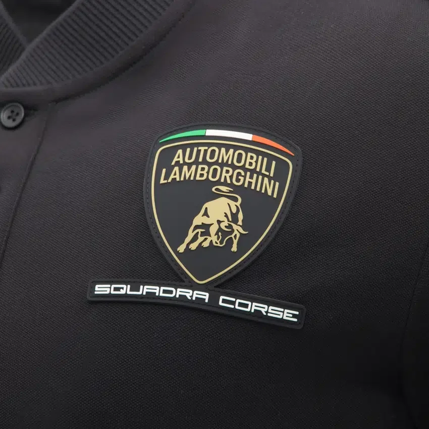 Camisas negras para hombre de Automobili Lamborghini Squadra Corse Camisas negras para hombre de Automobili Lamborghini Squadra Corse