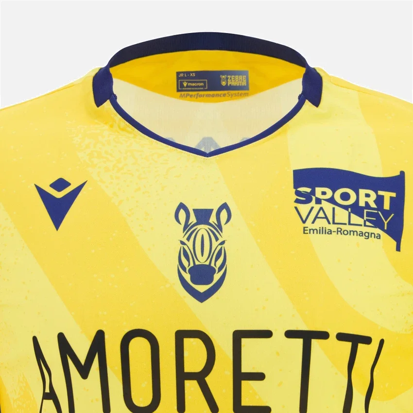Camisas réplica de visitante del Zebre Parma 2025/26 para jóvenes Camisas réplica de visitante del Zebre Parma 2025/26 para jóvenes