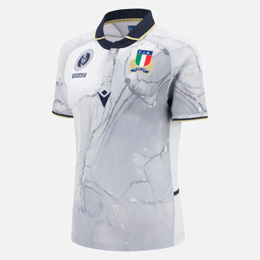 Camisas slim de mujer WRWC 2025 Italia Rugby Away Camisas slim de mujer WRWC 2025 Italia Rugby Away