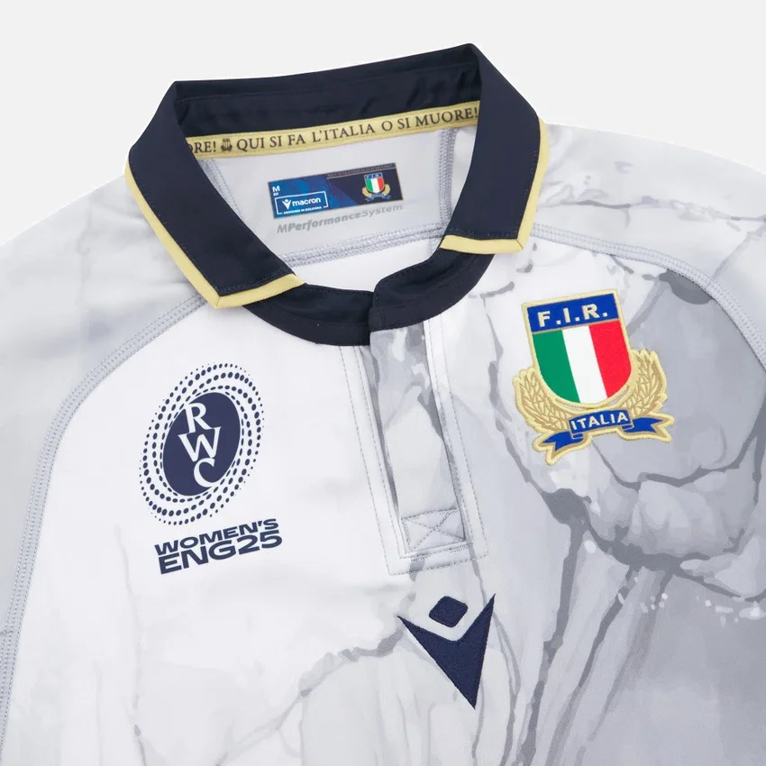 Camisas slim de mujer WRWC 2025 Italia Rugby Away Camisas slim de mujer WRWC 2025 Italia Rugby Away