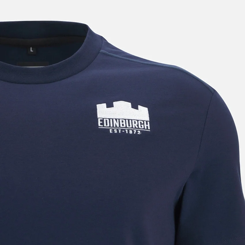 Camiseta de algodón azul marino Edinburgh Rugby 2025/26 Camiseta de algodón azul marino Edinburgh Rugby 2025/26