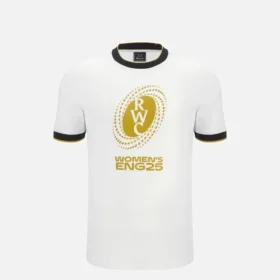 Camiseta de algodón de la línea para aficionados junior de la Copa del Mundo de Rugby Femenino 2025