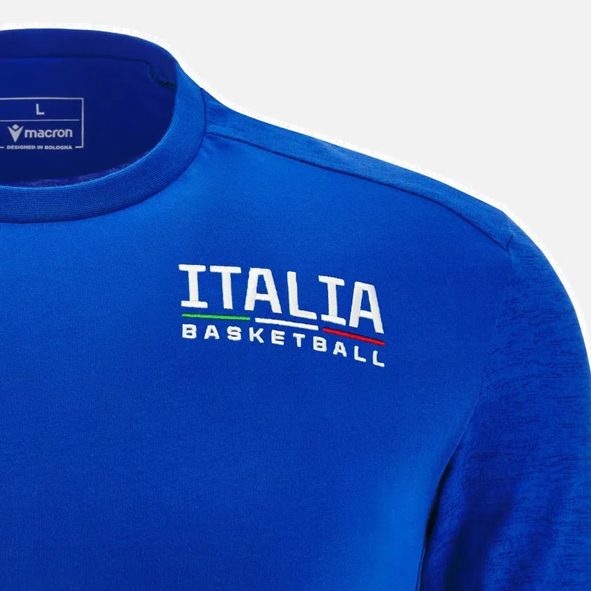 Camiseta de algodón de viaje para jugadores adultos Italbasket 2025/26 Camiseta de algodón de viaje para jugadores adultos Italbasket 2025/26
