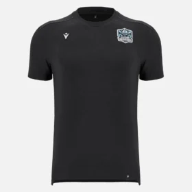 Camiseta de algodón negra Glasgow Warriors 2025/26