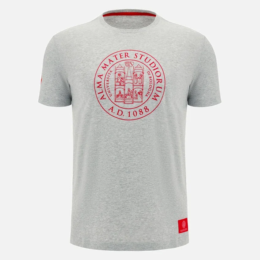 Camiseta de algodón para adultos de la colección Unibo en gris jaspeado Camiseta de algodón para adultos de la colección Unibo en gris jaspeado