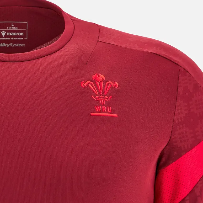 Camiseta de entrenamiento de manguitos Welsh Rugby 2025/26 en rojo intenso Camiseta de entrenamiento de manguitos Welsh Rugby 2025/26 en rojo intenso