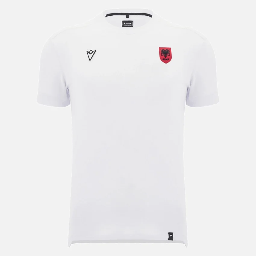 Camiseta deportiva blanca de estilo Athleisure de la selección nacional de Albania FSHF 2026/27 para hombre Camiseta deportiva blanca de estilo Athleisure de la selección nacional de Albania FSHF 2026/27 para hombre