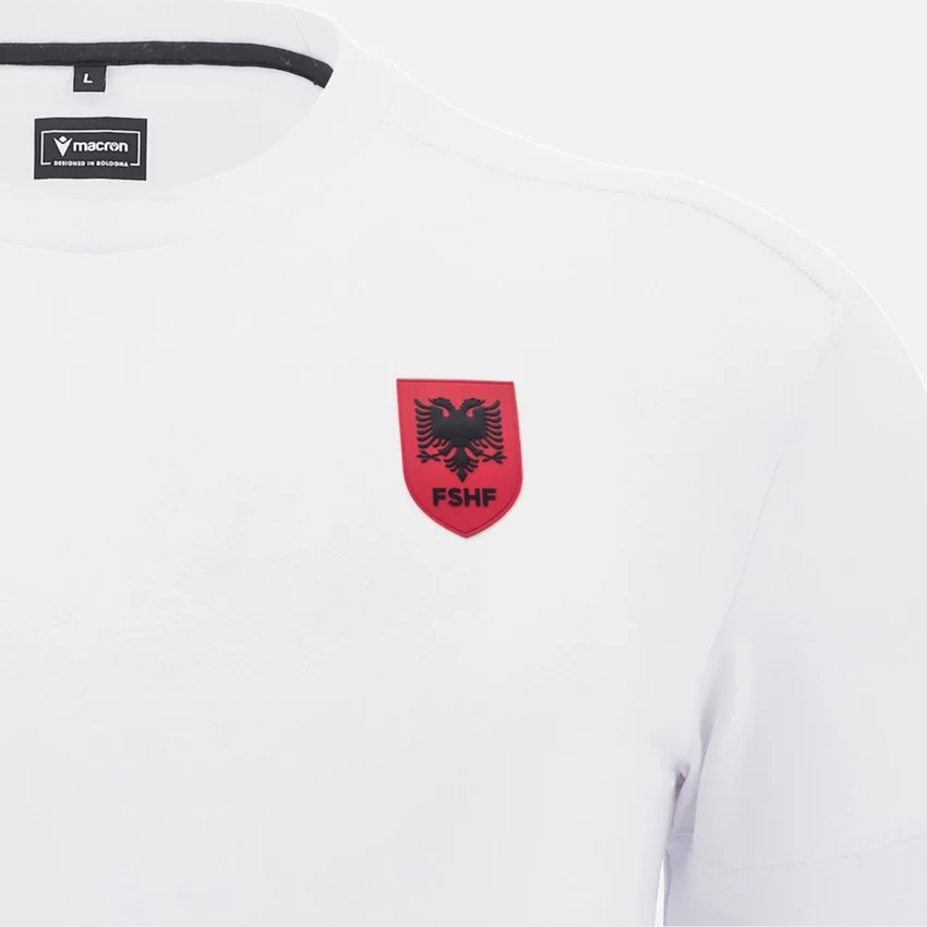 Camiseta deportiva blanca de estilo Athleisure de la selección nacional de Albania FSHF 2026/27 para hombre Camiseta deportiva blanca de estilo Athleisure de la selección nacional de Albania FSHF 2026/27 para hombre