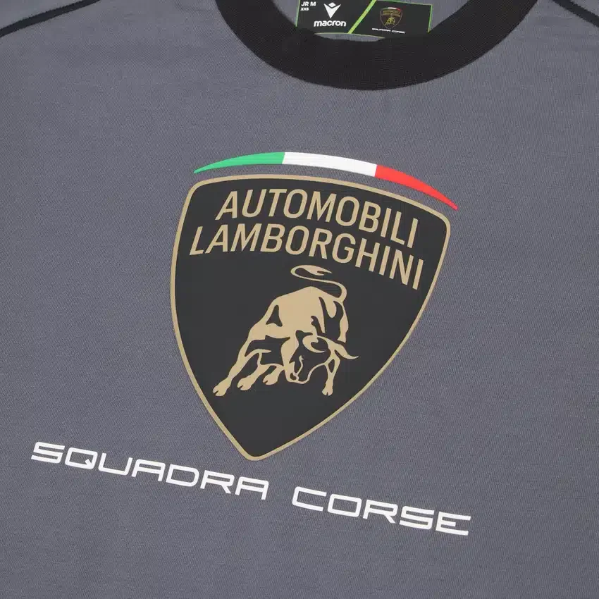 Camiseta deportiva gris para niños de Automobili Lamborghini Squadra Corse Camiseta deportiva gris para niños de Automobili Lamborghini Squadra Corse