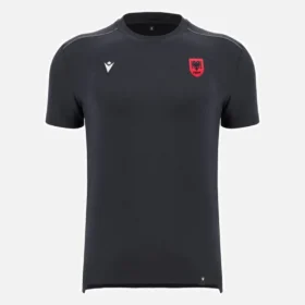 Camiseta deportiva negra de estilo Athleisure de la selección nacional de Albania FSHF 2026/27 para hombre