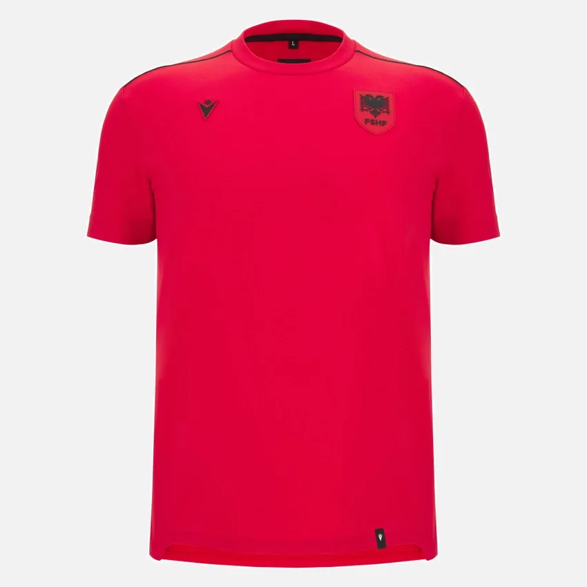 Camiseta deportiva roja de estilo Athleisure de la selección nacional de Albania FSHF 2026/27 para hombre Camiseta deportiva roja de estilo Athleisure de la selección nacional de Albania FSHF 2026/27 para hombre