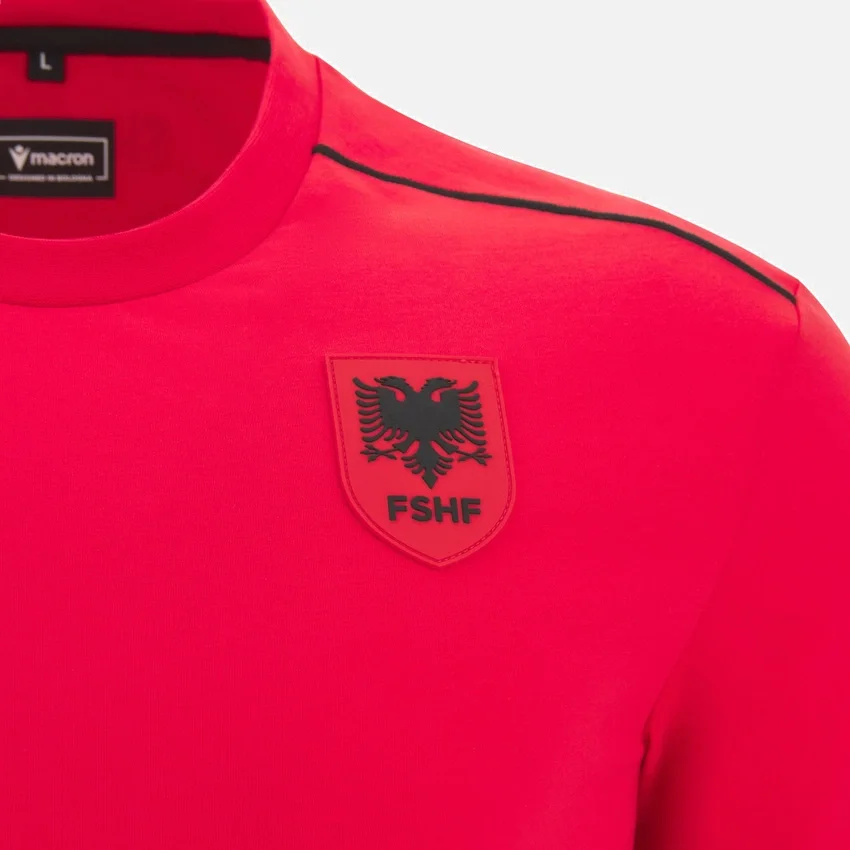 Camiseta deportiva roja de estilo Athleisure de la selección nacional de Albania FSHF 2026/27 para hombre Camiseta deportiva roja de estilo Athleisure de la selección nacional de Albania FSHF 2026/27 para hombre