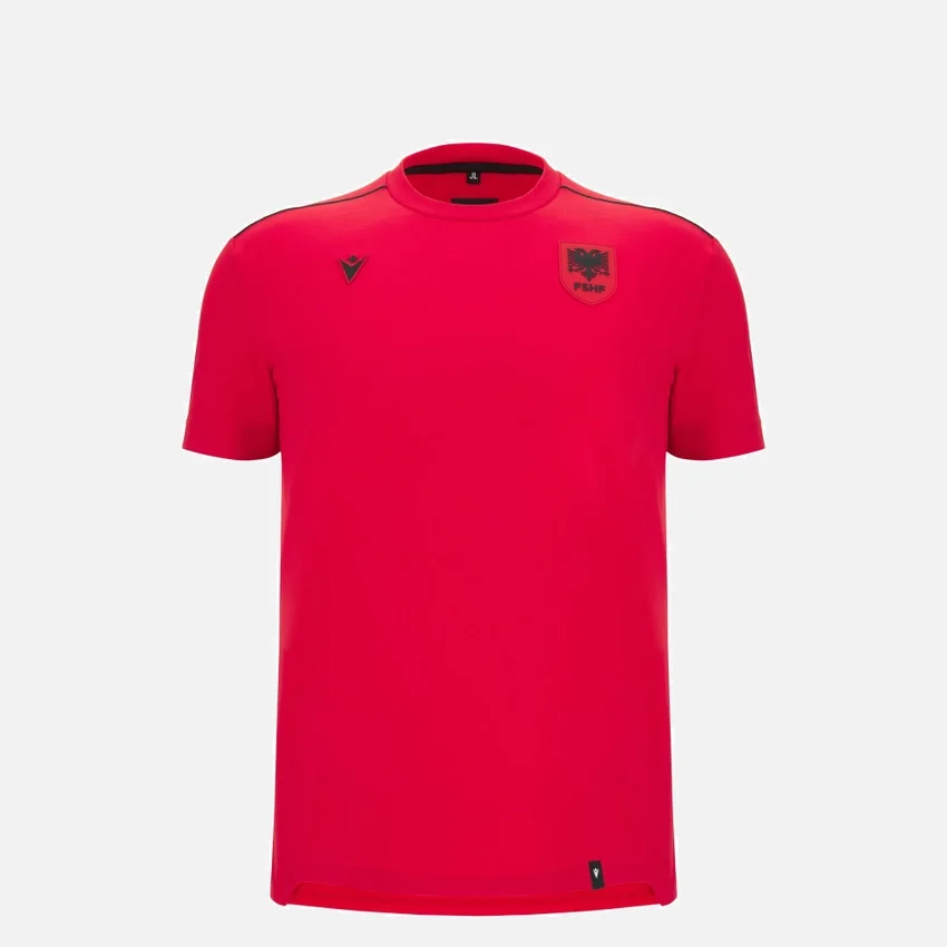 Camiseta deportiva roja de la selección nacional de Albania FSHF 2026/27 Athleisure para jóvenes Camiseta deportiva roja de la selección nacional de Albania FSHF 2026/27 Athleisure para jóvenes