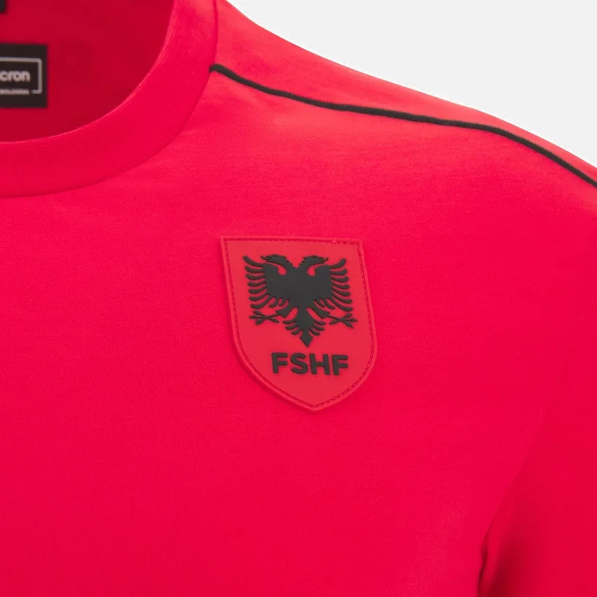 Camiseta deportiva roja de la selección nacional de Albania FSHF 2026/27 Athleisure para jóvenes Camiseta deportiva roja de la selección nacional de Albania FSHF 2026/27 Athleisure para jóvenes