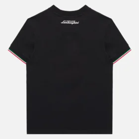 Camiseta deportiva tricolor negra para niños de Automobili Lamborghini Squadra Corse