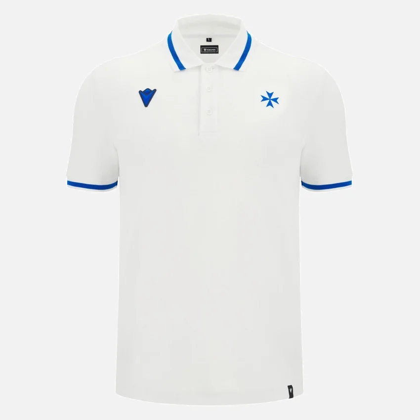 Polo de viaje blanco para adultos Auxerre 2025/26 Athleisure Polo de viaje blanco para adultos Auxerre 2025/26 Athleisure