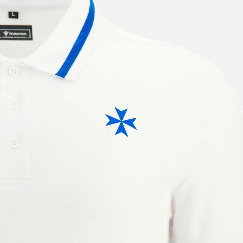 Polo de viaje blanco para adultos Auxerre 2025/26 Athleisure Polo de viaje blanco para adultos Auxerre 2025/26 Athleisure