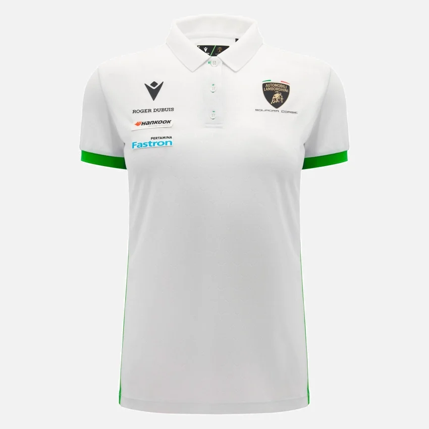 Polos blancos para mujer de Automobili Lamborghini Squadra Corse Polos blancos para mujer de Automobili Lamborghini Squadra Corse