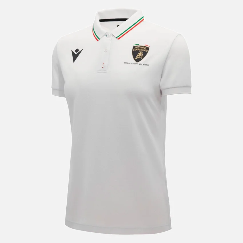 Polos blancos para mujer de Automobili Lamborghini Squadra Corse Polos blancos para mujer de Automobili Lamborghini Squadra Corse