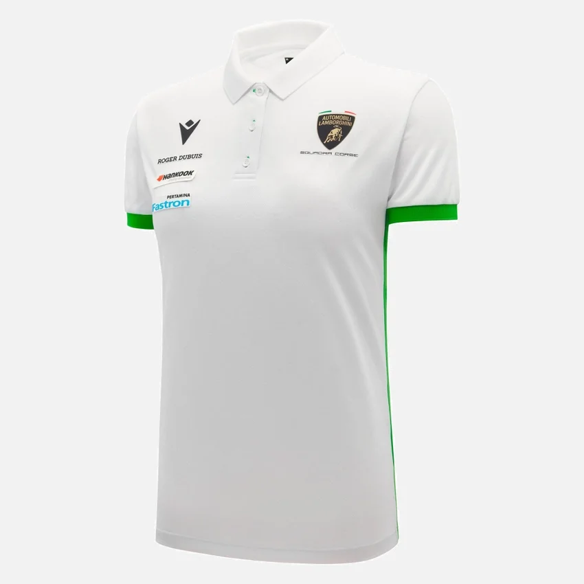 Polos blancos para mujer de Automobili Lamborghini Squadra Corse Polos blancos para mujer de Automobili Lamborghini Squadra Corse