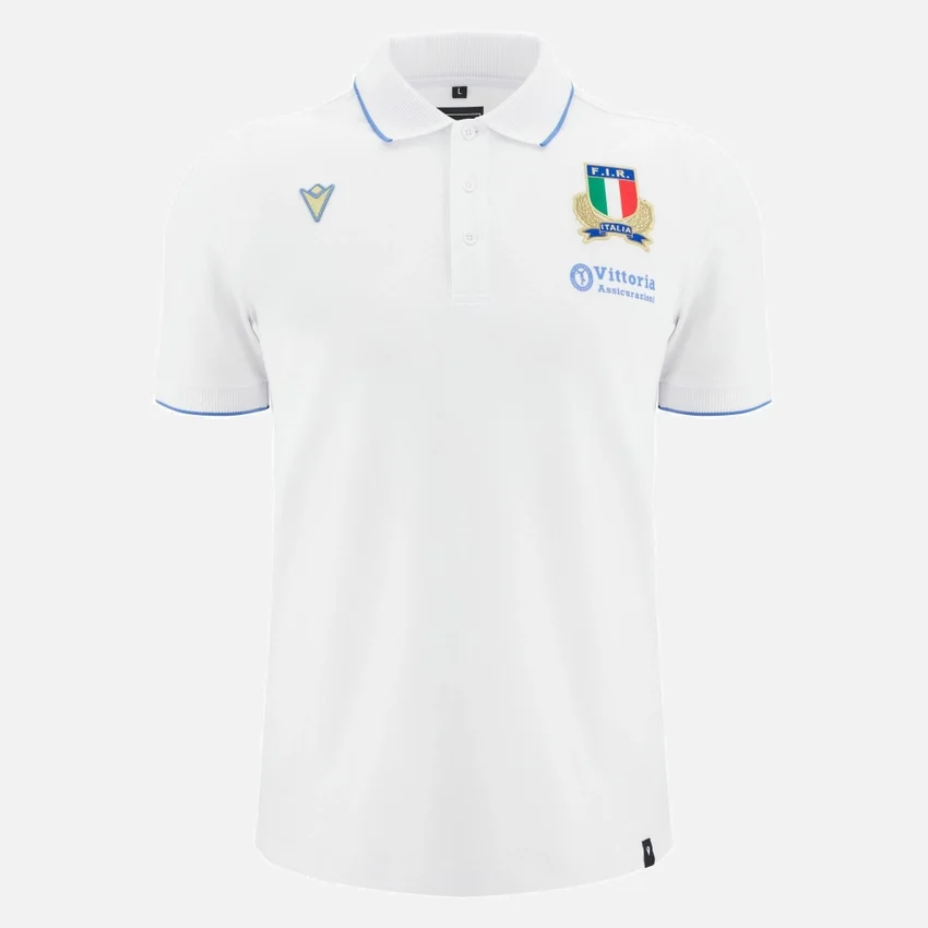 Polos de algodón para adultos Italia Rugby 2025/26 Athleisure Polos de algodón para adultos Italia Rugby 2025/26 Athleisure