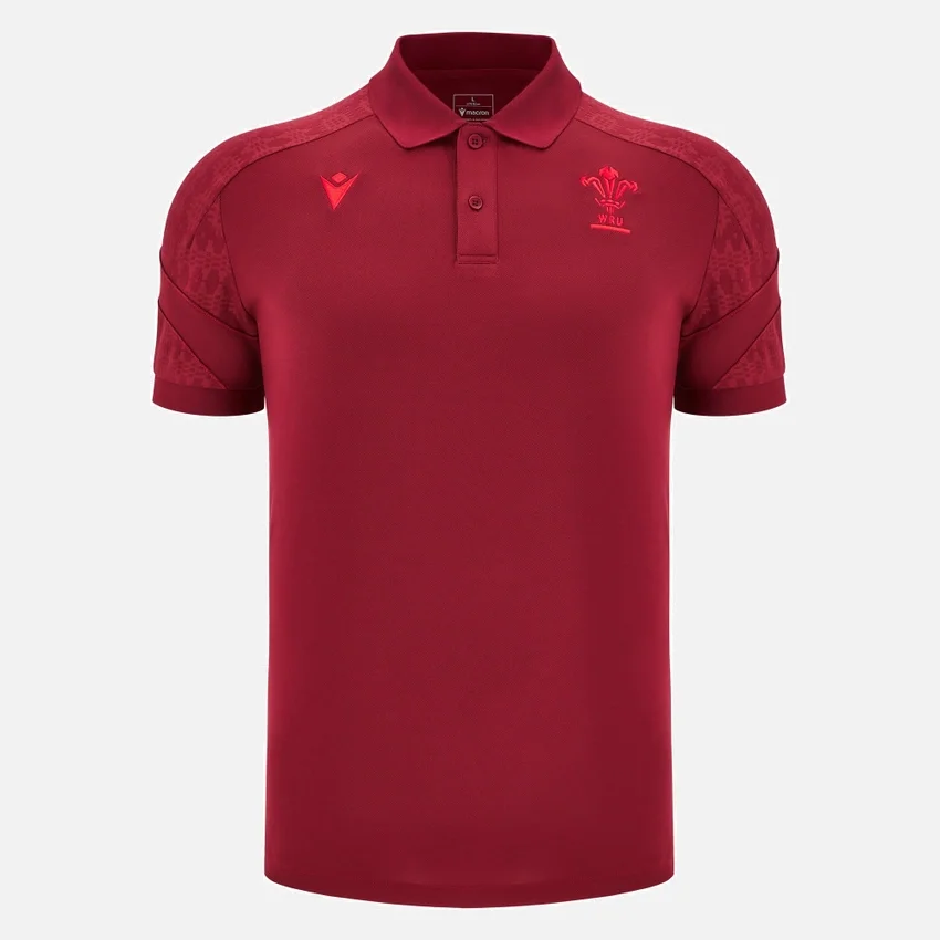Polos de viaje rojo intenso de Welsh Rugby 2025/26 Polos de viaje rojo intenso de Welsh Rugby 2025/26