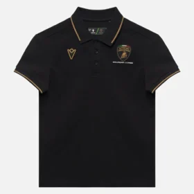 Polos negros para niños de Automobili Lamborghini Squadra Corse