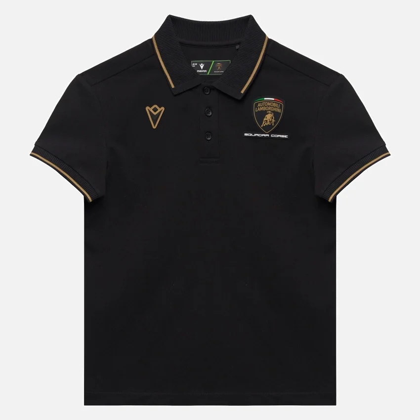 Polos negros para niños de Automobili Lamborghini Squadra Corse Polos negros para niños de Automobili Lamborghini Squadra Corse