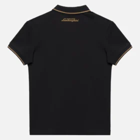 Polos negros para niños de Automobili Lamborghini Squadra Corse