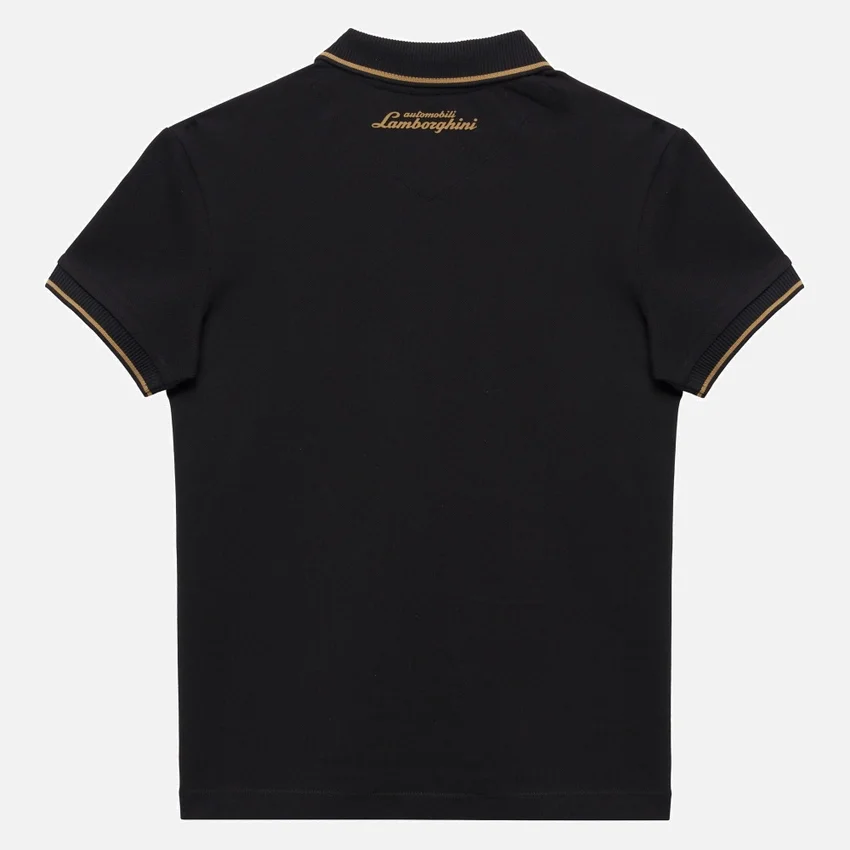 Polos negros para niños de Automobili Lamborghini Squadra Corse Polos negros para niños de Automobili Lamborghini Squadra Corse