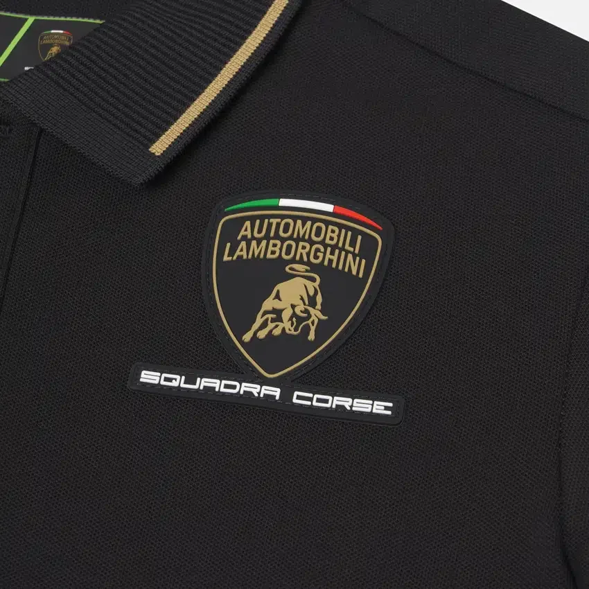 Polos negros para niños de Automobili Lamborghini Squadra Corse Polos negros para niños de Automobili Lamborghini Squadra Corse