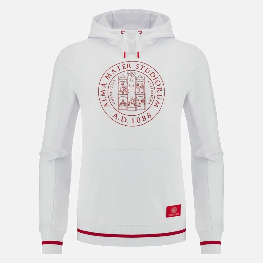 Sudadera con capucha blanca cepillada de la colección Unibo para adultos Sudadera con capucha blanca cepillada de la colección Unibo para adultos