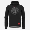 Sudadera con capucha cepillada negra de la colección Unibo para adultos Sudadera con capucha cepillada negra de la colección Unibo para adultos