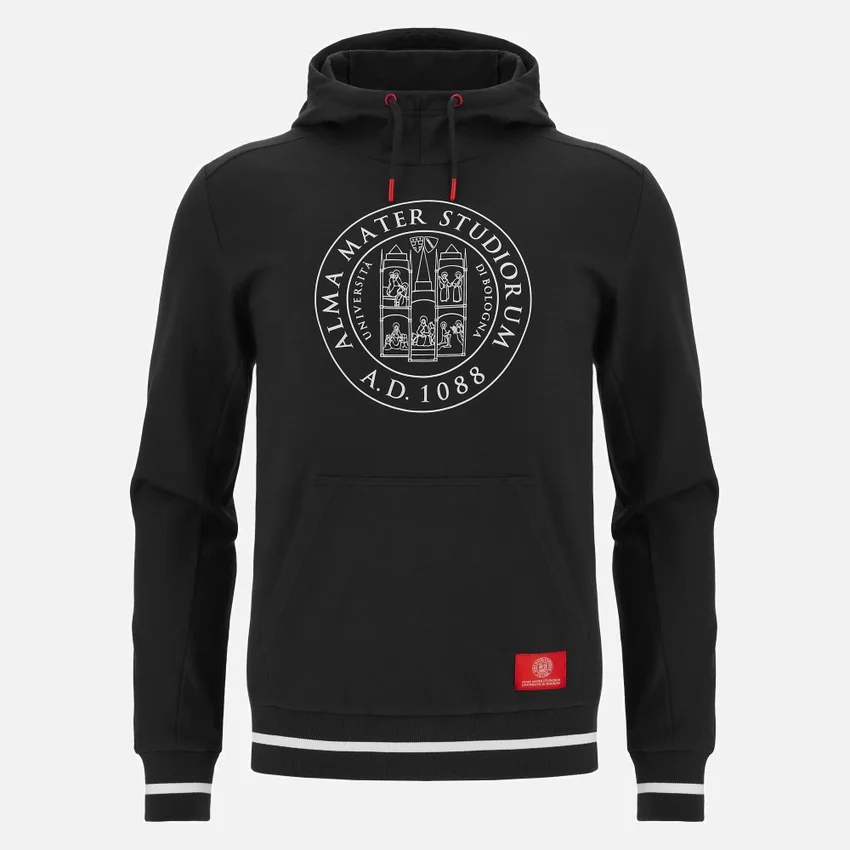 Sudadera con capucha cepillada negra de la colección Unibo para adultos Sudadera con capucha cepillada negra de la colección Unibo para adultos