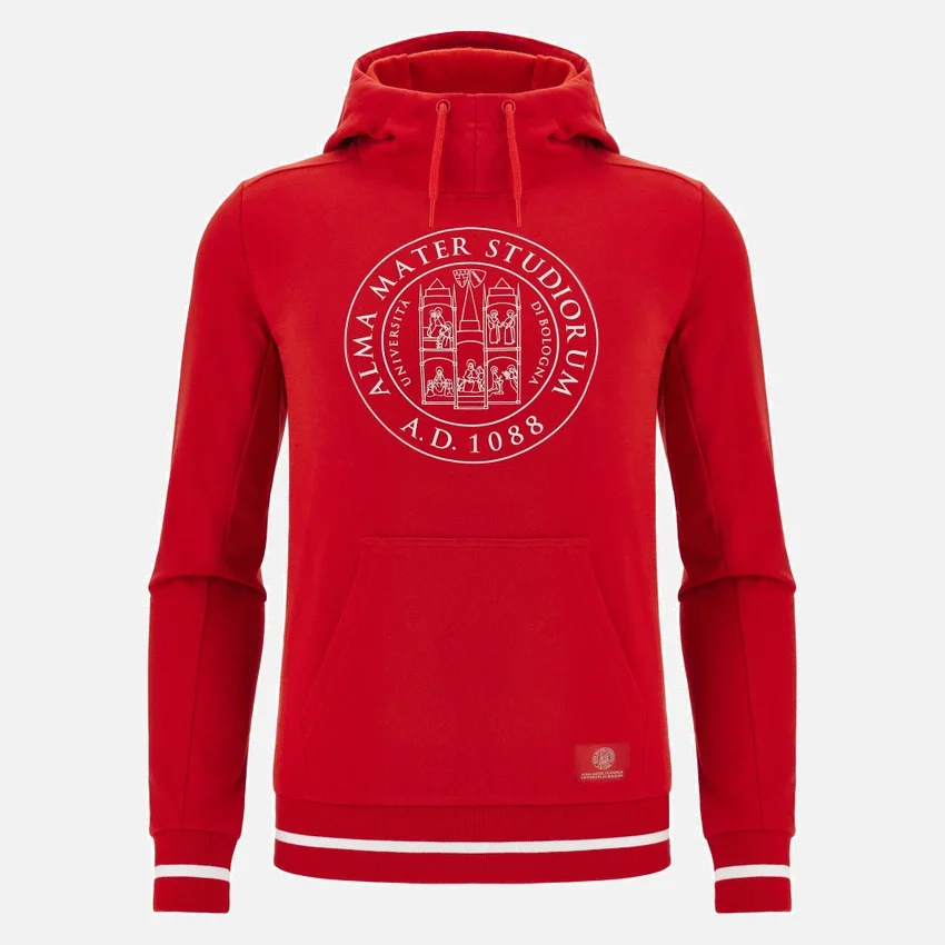 Sudadera con capucha cepillada roja de la colección Unibo para adultos Sudadera con capucha cepillada roja de la colección Unibo para adultos