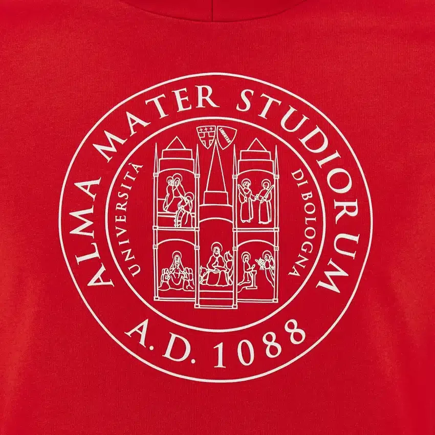 Sudadera con capucha cepillada roja de la colección Unibo para adultos Sudadera con capucha cepillada roja de la colección Unibo para adultos