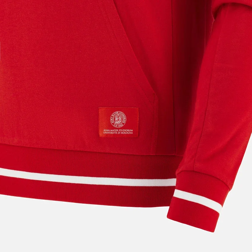 Sudadera con capucha cepillada roja de la colección Unibo para adultos Sudadera con capucha cepillada roja de la colección Unibo para adultos