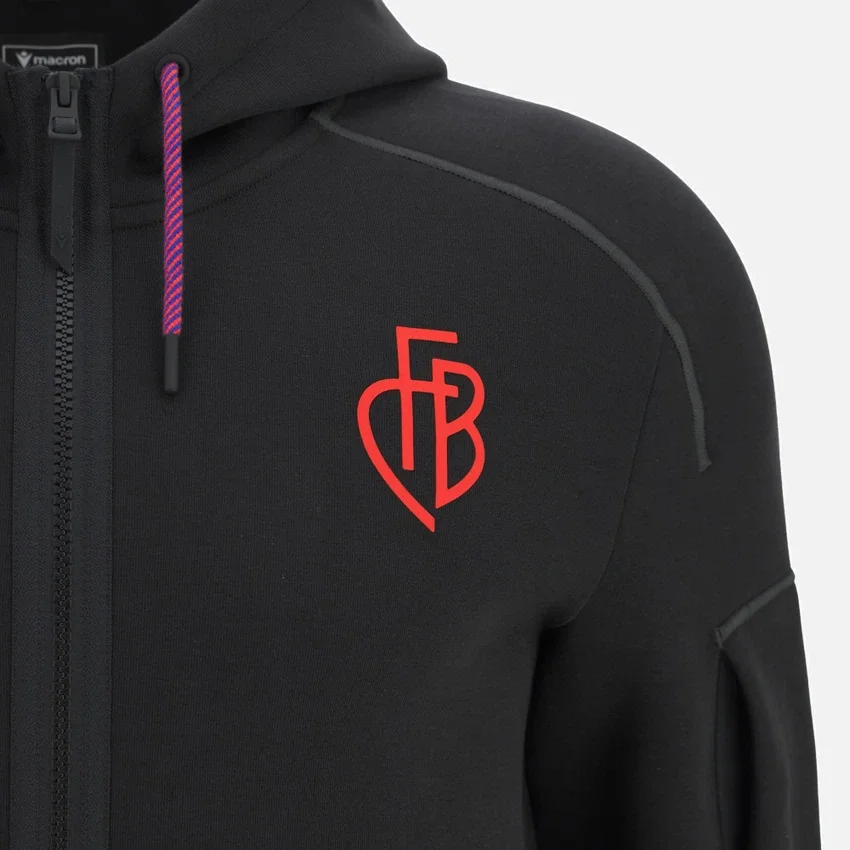 Sudadera con capucha de algodón y cremallera completa para adultos FC Basel 2025/26 Athleisure Sudadera con capucha de algodón y cremallera completa para adultos FC Basel 2025/26 Athleisure