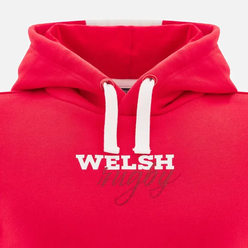 Sudadera con capucha roja para aficionados del Welsh Rugby 2025/26 Sudadera con capucha roja para aficionados del Welsh Rugby 2025/26