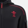 Sudadera Con Capucha Welsh Rugby 2025/26 Black Athleisure Tech